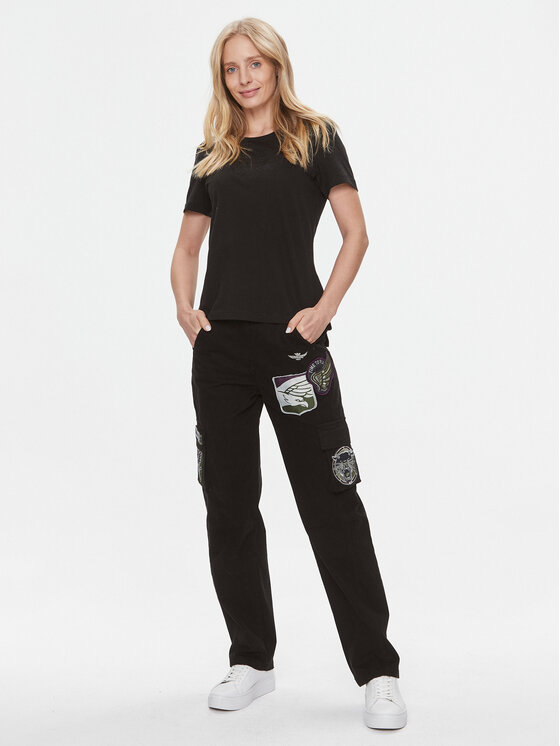 Aeronautica Militare Aeronautica Militare Παντελόνι υφασμάτινο 232PA1571DCT3221 Μαύρο Regular Fit