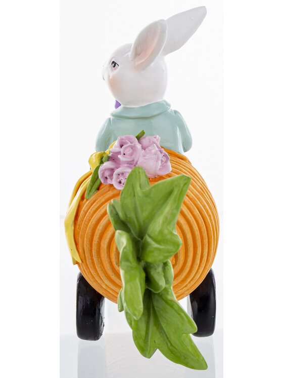 MIAhome MIAhome Figurka królik AUTOMOBILISTA na marchewce 12,5x22x6 cm Kolorowy