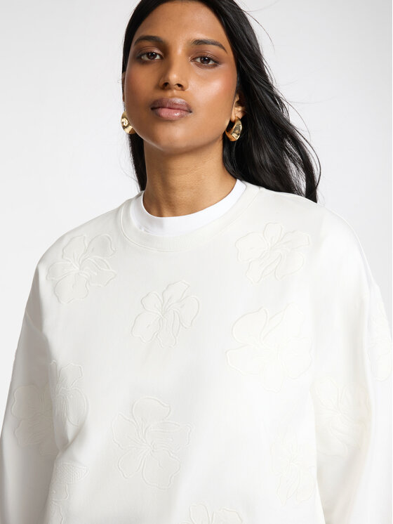 Elena Mirò Elena Mirò Felpa G891Z000556N011 Bianco Boxy Fit