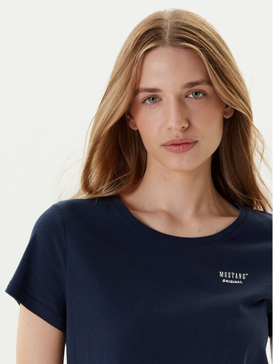 Mustang Mustang T-Shirt Alma 1016155 Granatowy Regular Fit