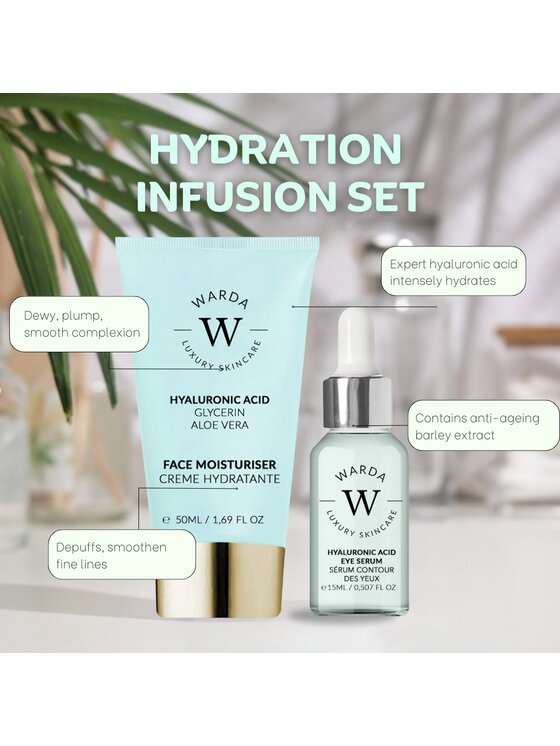 Warda Skincare Warda Skincare KREM NAWILŻAJĄCY Z KWASEM HIALURONOWYM + SERUM Krem na dzień i na noc