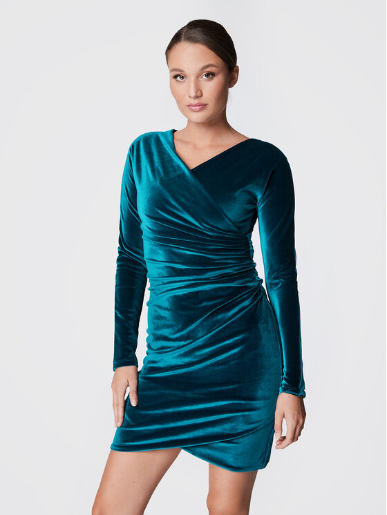 Fracomina Rochie cocktail FQ22WD1004W59601 Albastru Slim Fit Albastru imagine noua