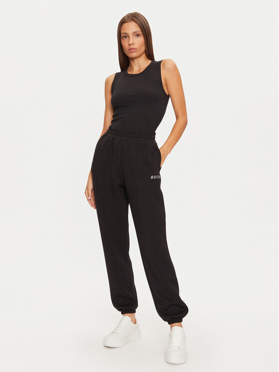 Guess Guess Spodnie dresowe Cecilia V4BB13 K7UW2 Czarny Regular Fit