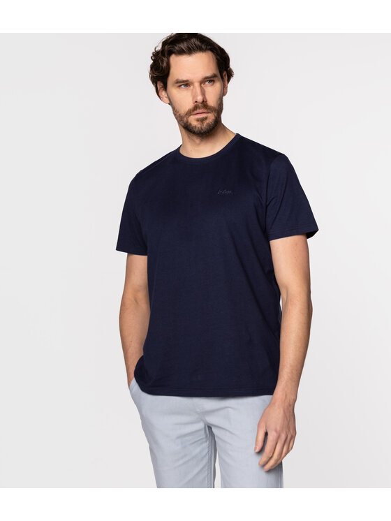 Lee Cooper Lee Cooper T-Shirt OBUTCH Granatowy Regular Fit