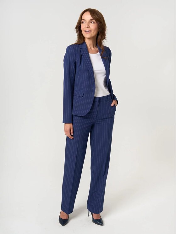 Willsoor Willsoor Spodnie materiałowe 68126 Granatowy Regular Fit