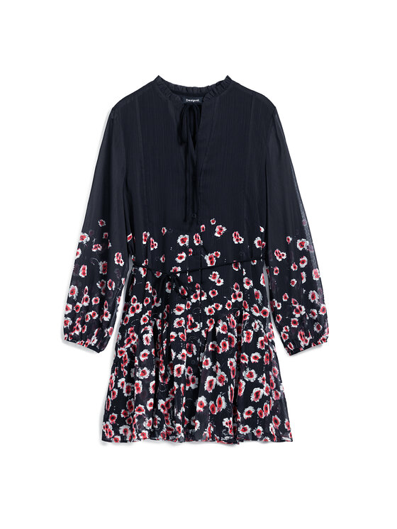 Desigual Desigual Rochie tip cămașă 25SWVW31 Negru Regular Fit