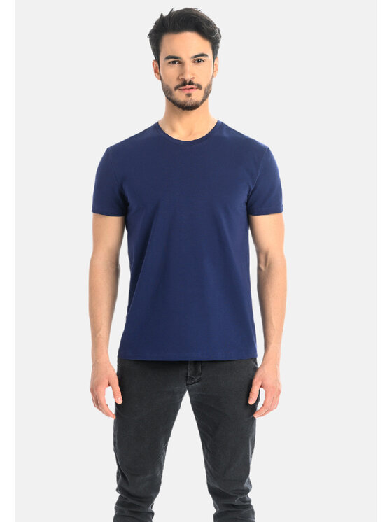 Teyli Męski Teyli T-Shirt, rozmiar XXL Niebieski, męski bawełniany Luca