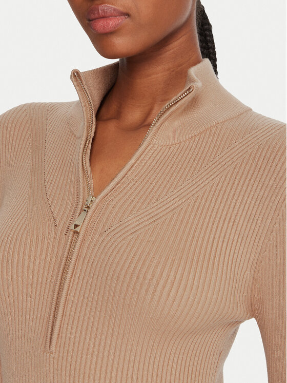 Guess Guess Kleid für den Alltag W5BK45 Z0572 Beige Slim Fit
