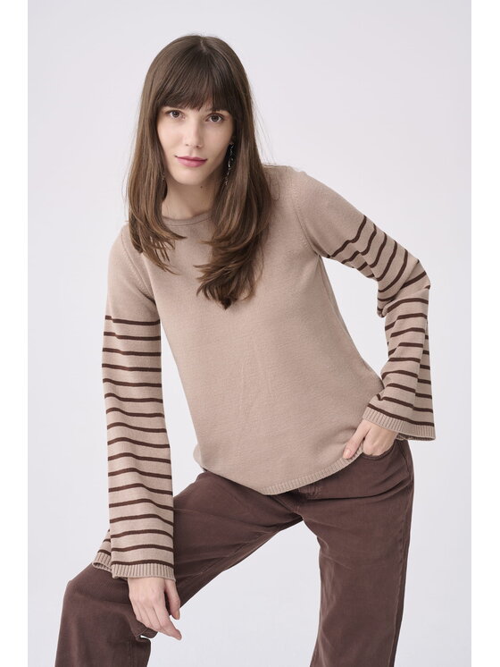 Sweter, rozmiar 36/38, Brązowy, Misou BS