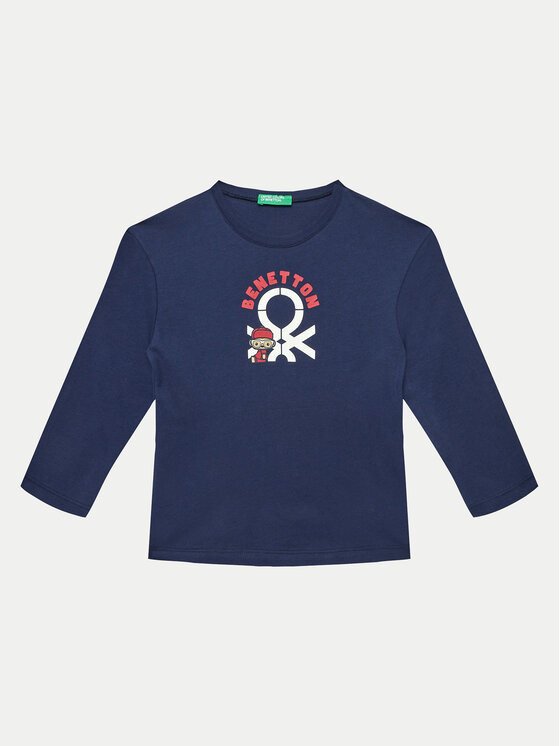 United Colors Of Benetton United Colors Of Benetton Majica 3I1XG10F2 Tamnoplava Regular Fit