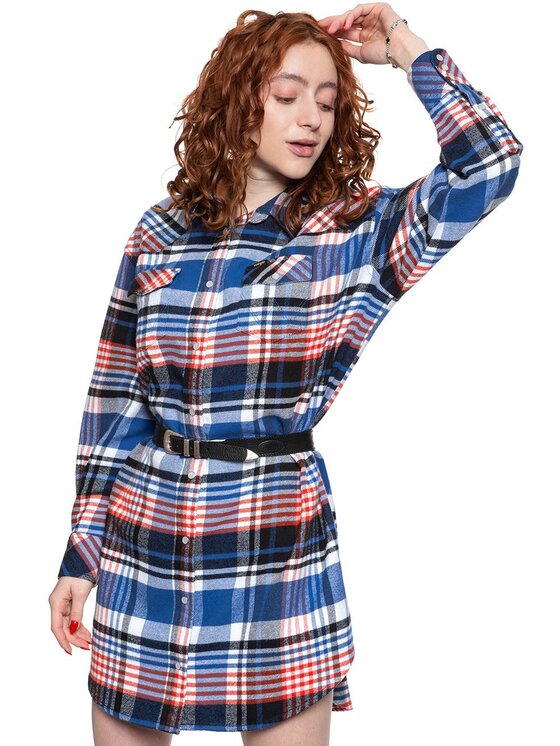 Wrangler Wrangler Vestito da giorno OVERSHIRT DRESS IN Bianco Regular Fit