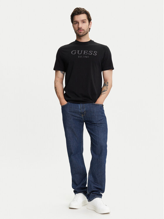 Guess Guess Tričko M5YI17 I3Z14 Čierna Regular Fit
