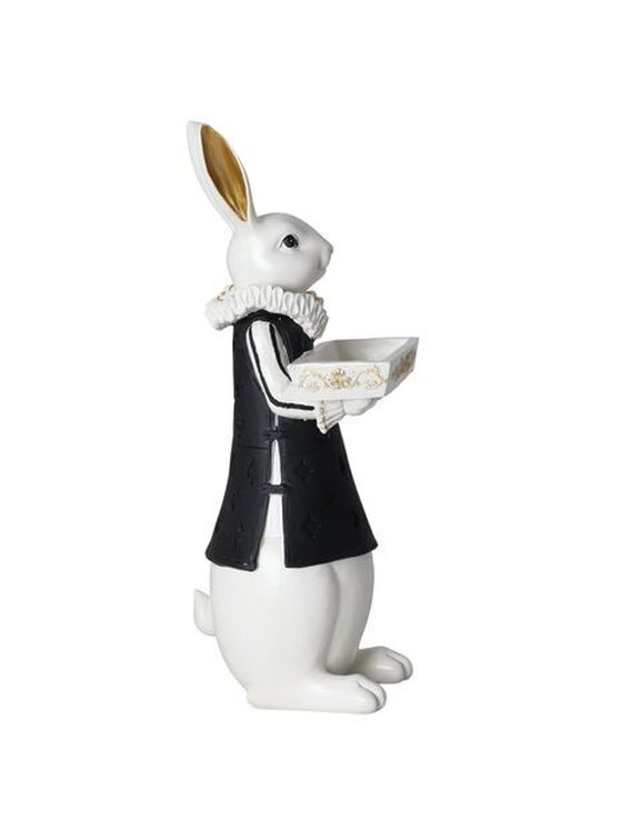MIAhome MIAhome Figurka królik ze skrzynką na kwiaty 37,5x15x13,5 cm RUFO - II Biały
