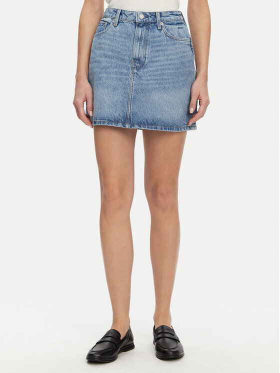 Tommy Hilfiger Tommy Hilfiger Džínová sukně WW0WW44392 Modrá Regular Fit