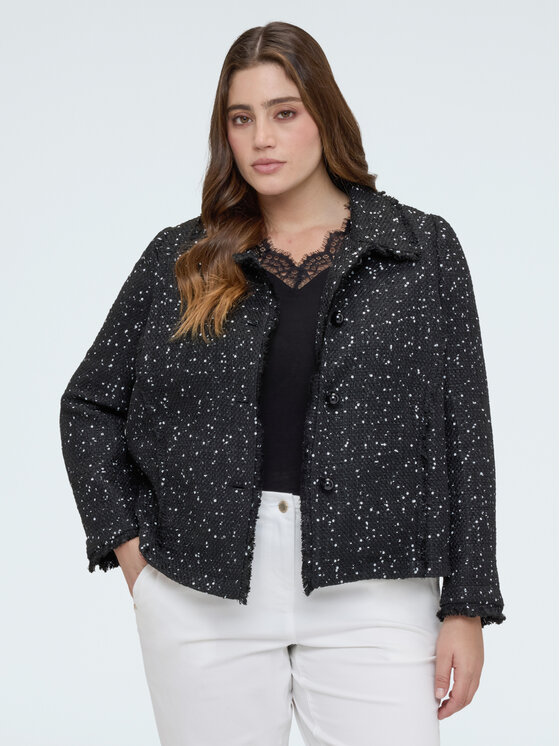 Fiorella Rubino Fiorella Rubino Płaszcz zimowy R005T001326N0Z3 Czarny Boxy Fit