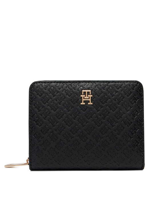 Tommy Hilfiger Tommy Hilfiger Portofel Th Icon Med Za W/Flap Mono AW0AW18474 Negru