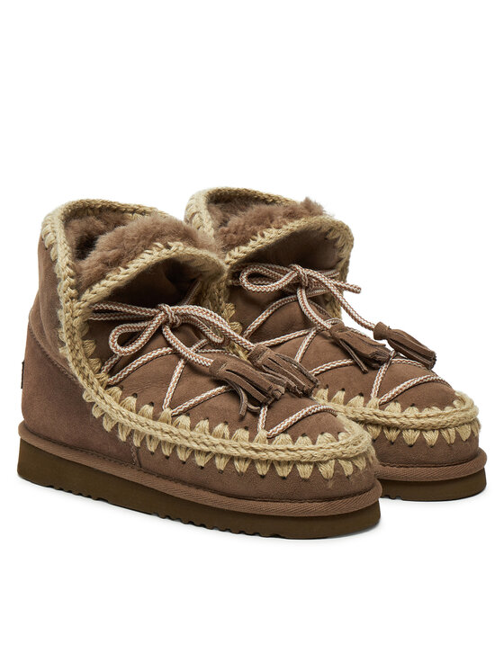 Mou Mou Μπότες Χιονιού Eskimo Scoubidoo Lace FW101124A Καφέ