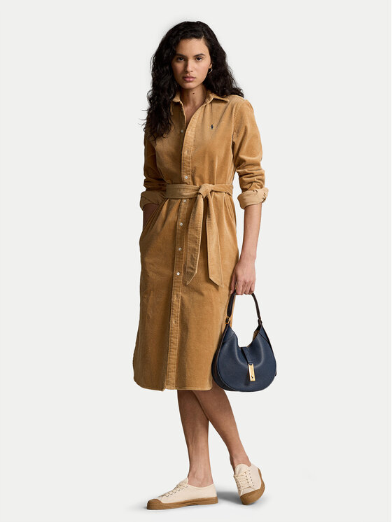 Polo Ralph Lauren Košeľové šaty 211941474003 Béžová Regular Fit