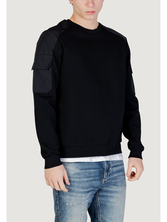 Antony Morato Antony Morato Μπλούζα REGULAR FIT WITH RUBBER METAL PLATE ON SLEEVE Μαύρο Regular Fit