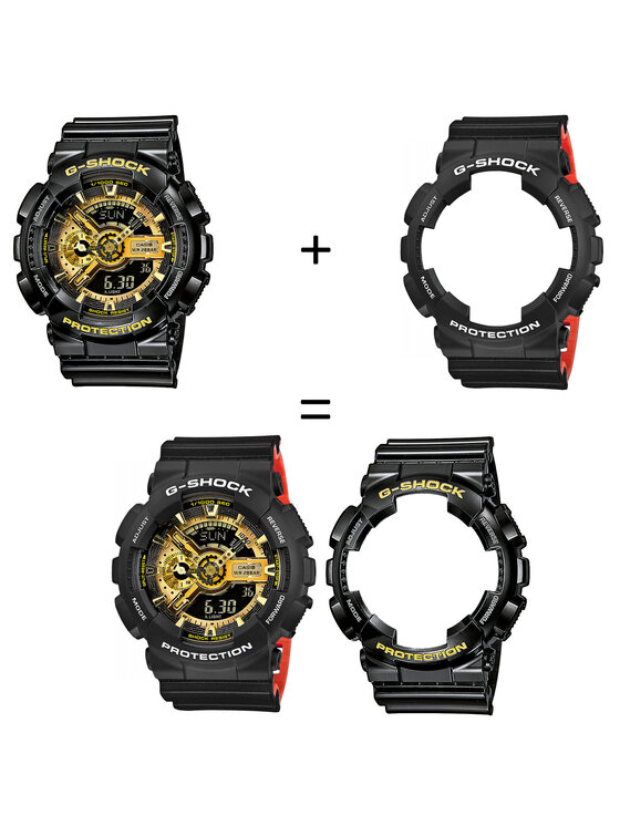 Casio Casio Zegarek SET GA-110GB-1AER + BEZEL 10508136 + PASEK 1057714 Czarny
