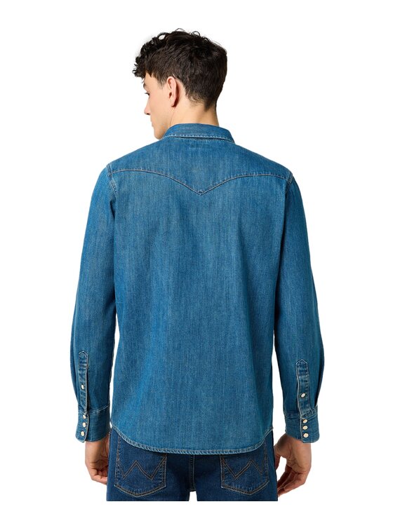 Wrangler Wrangler Koszula jeansowa 112371572 Niebieski Regular Fit