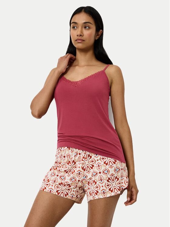 Triumph Triumph Pižamos marškinėliai Aura Spotlight 10221405 Raudona Regular Fit