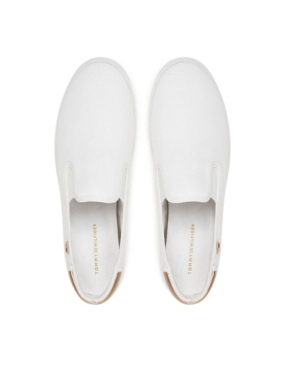 Tommy Hilfiger Tommy Hilfiger Tenisówki Vulc Canvas Slip-On Sneaker FW0FW08645 Biały