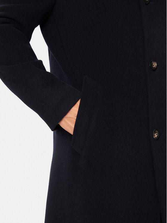 Tommy Hilfiger Tommy Hilfiger Gyapjú kabát MW0MW37956 Sötétkék Regular Fit