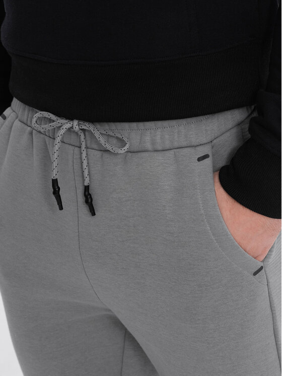 Ombre Ombre Spodnie dresowe OM-PASK-0145 Szary Regular Fit