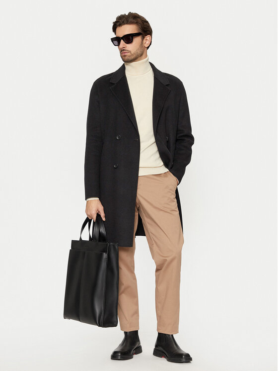 Guess Guess Vlněný kabát M4BL47 WGJU2 Černá Regular Fit