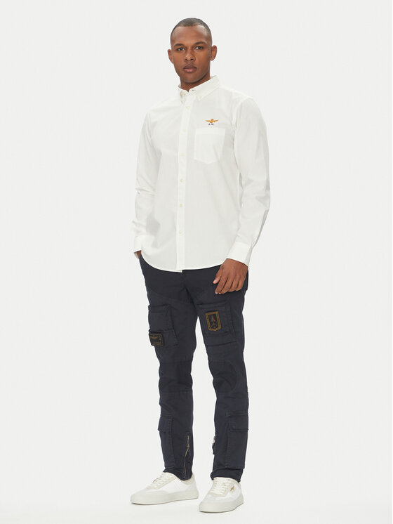 Aeronautica Militare Aeronautica Militare Medžiaginės kelnės 251PA1387CT1493 Tamsiai mėlyna Regular Fit