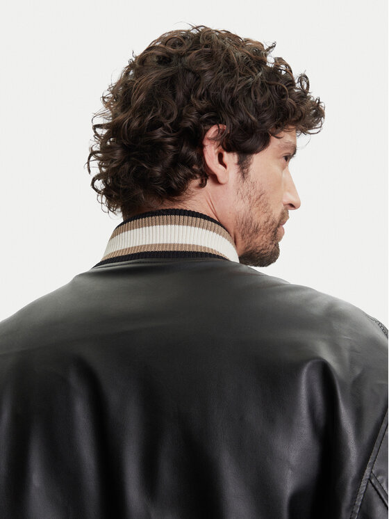 Tommy Hilfiger Tommy Hilfiger Μπουφάν από απομίμηση δέρματος F1 Movie Racing Varsity MW0MW41365 Μαύρο Regular Fit