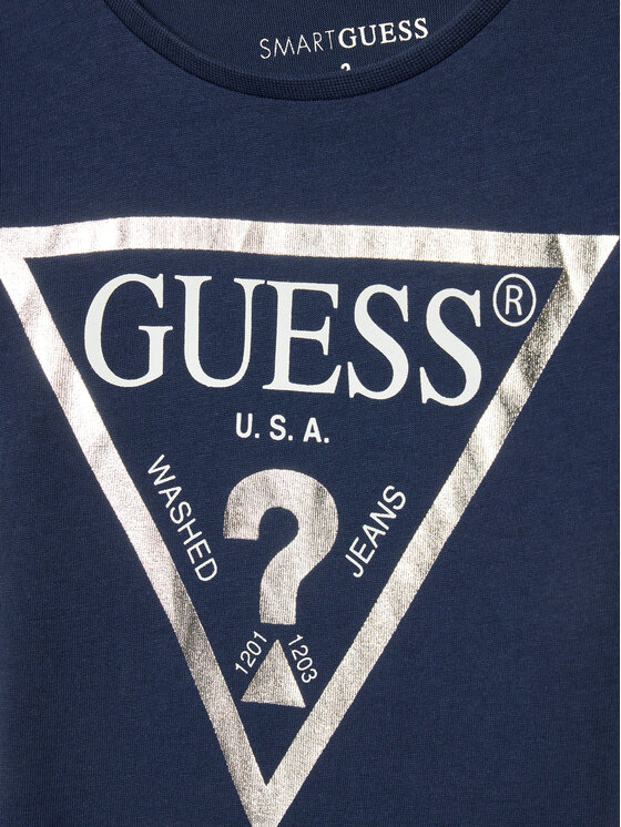 Guess Guess Marškinėliai K73I56 K8HM0 Tamsiai mėlyna Regular Fit