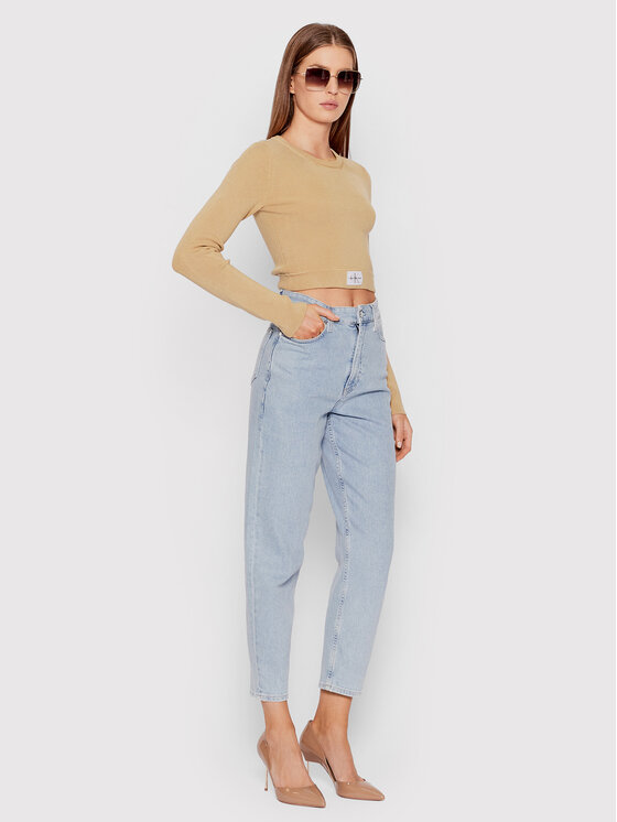 Calvin Klein Jeans Calvin Klein Jeans Sweter J20J219156 Beżowy Slim Fit