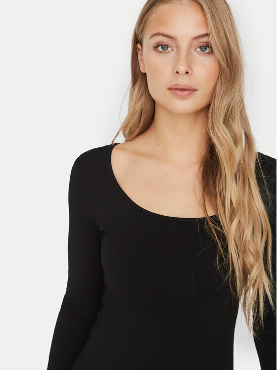 Vero Moda Vero Moda Bluzka Maxi My 10228809 Czarny Slim Fit