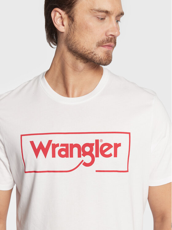 Wrangler Wrangler T-shirt Frame Logo W70JD3989 112319300 Bianco Regular Fit