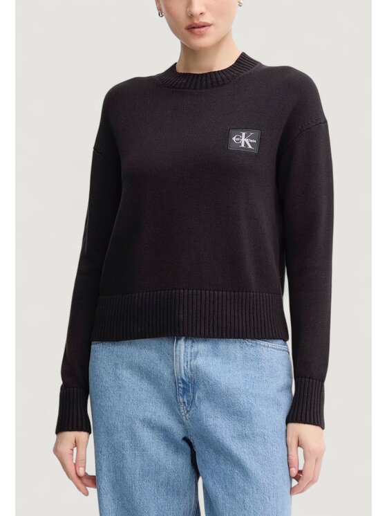 Calvin Klein Jeans Calvin Klein Jeans Πουλόβερ CK EMBRO BADGE SWEAT Μαύρο Sweat Fit