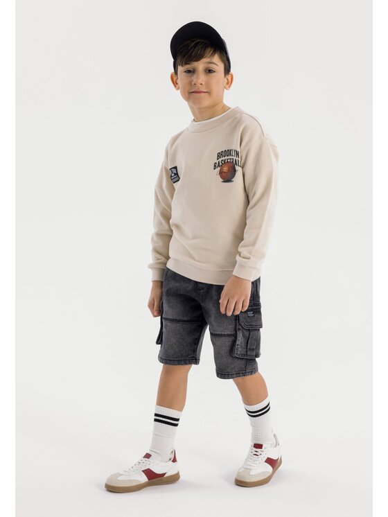 minoti minoti Szorty jeansowe 23short44 Czarny Regular Fit
