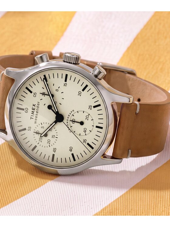Timex Timex Zegarek TW2Y85000 Brązowy