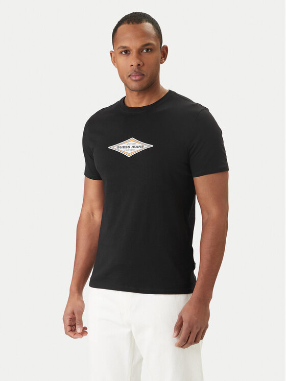 Guess Jeans Guess Jeans Тишърт M6GIB4 K8HM0 Черен Slim Fit