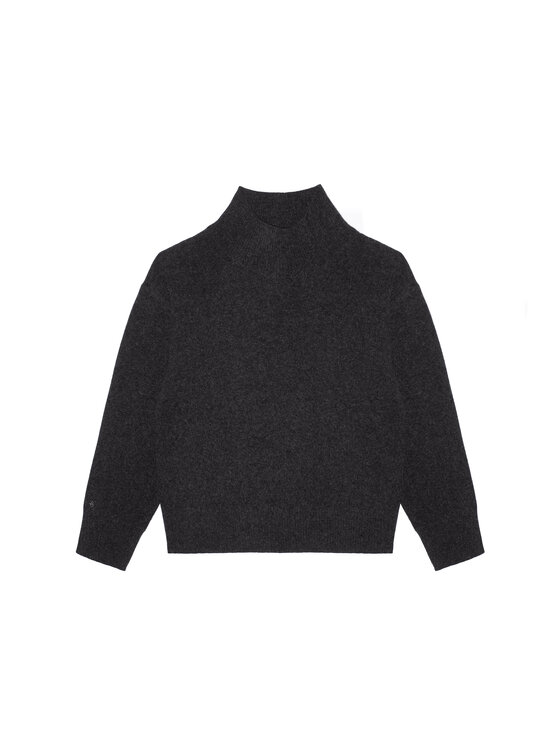 B SIDES B SIDES Golf WYSOKI MERINO Szary Regular Fit