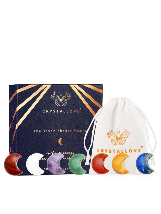 Masażer Crystallove, kamienie energetyczne 7 czakr - księżyce