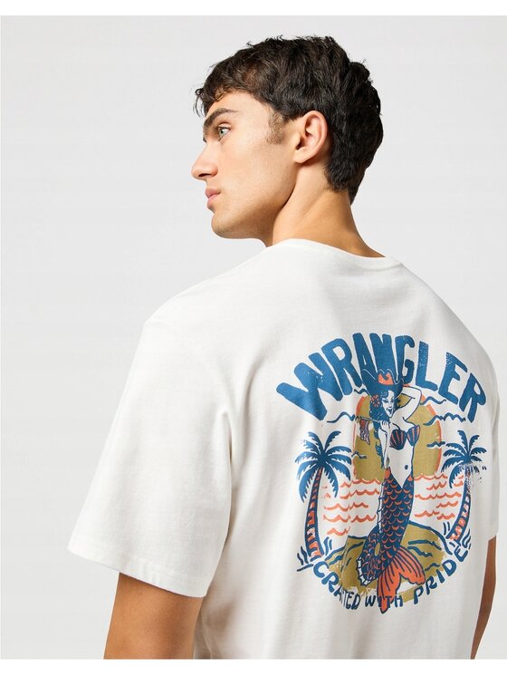 Wrangler Wrangler T-shirt Realxed Tee Bianco Relaxed Fit