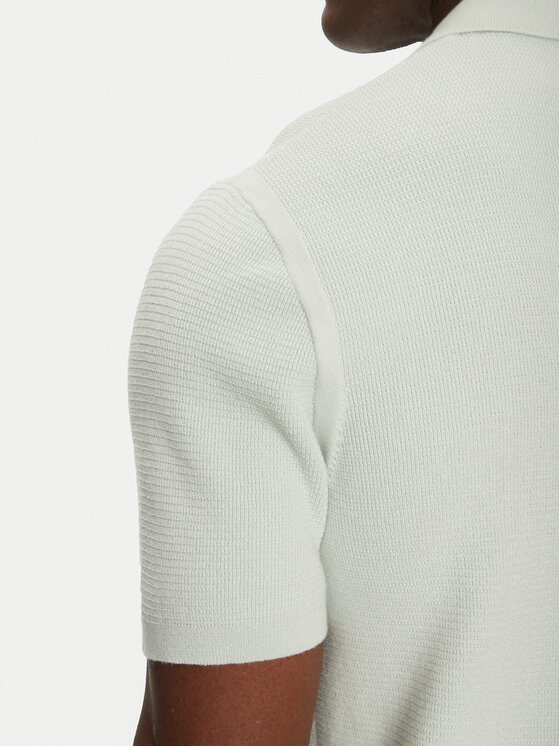 Calvin Klein Calvin Klein Tricou polo Micro Waffle Polo S/S K10K114465 Écru Regular Fit