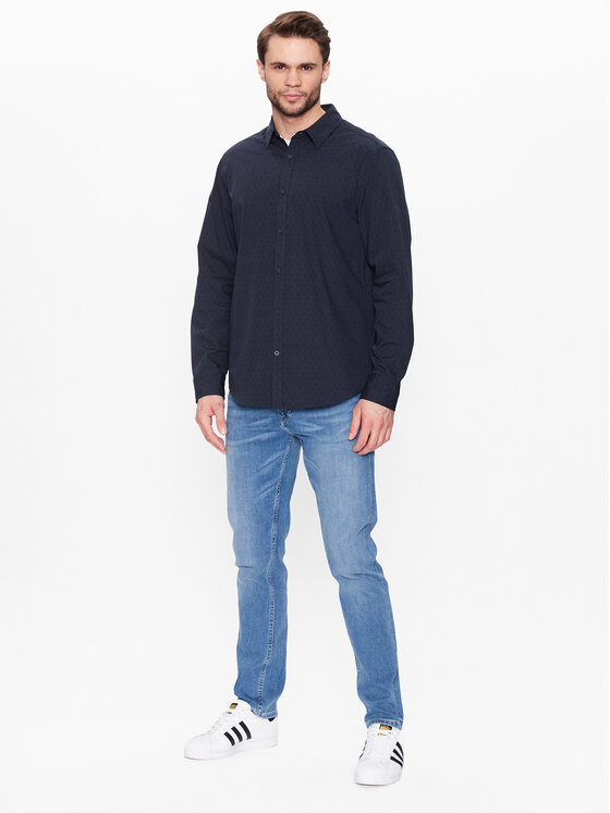 Mustang Mustang Camicia Clemens 1013474 Blu scuro Regular Fit