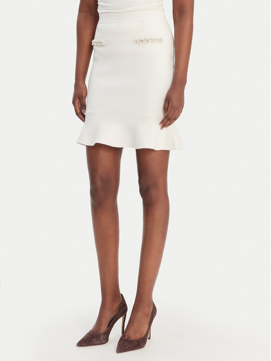 Guess Mini sukňa W6RD75 Z4422 Écru Regular Fit