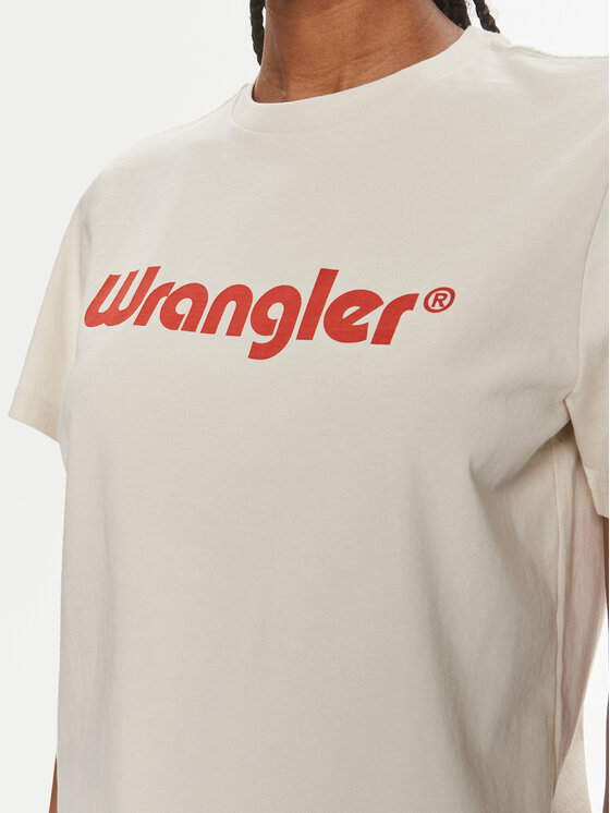 Wrangler Wrangler Tričko 112350305 Écru Regular Fit