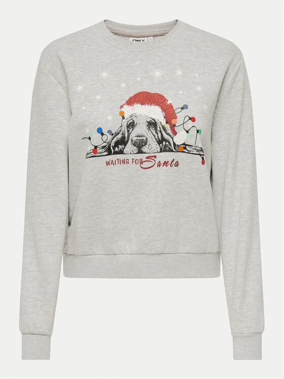 ONLY ONLY Majica dugih rukava Yda Xmas 15270956 Siva Regular Fit