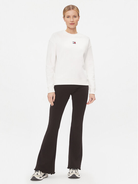 Tommy Jeans Tommy Jeans Суитшърт Badge DW0DW17325 Бял Boxy Fit