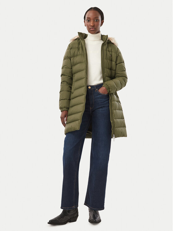 Tommy Jeans Tommy Jeans Pūkinė striukė Essential DW0DW18864 Tamsiai žalia Slim Fit